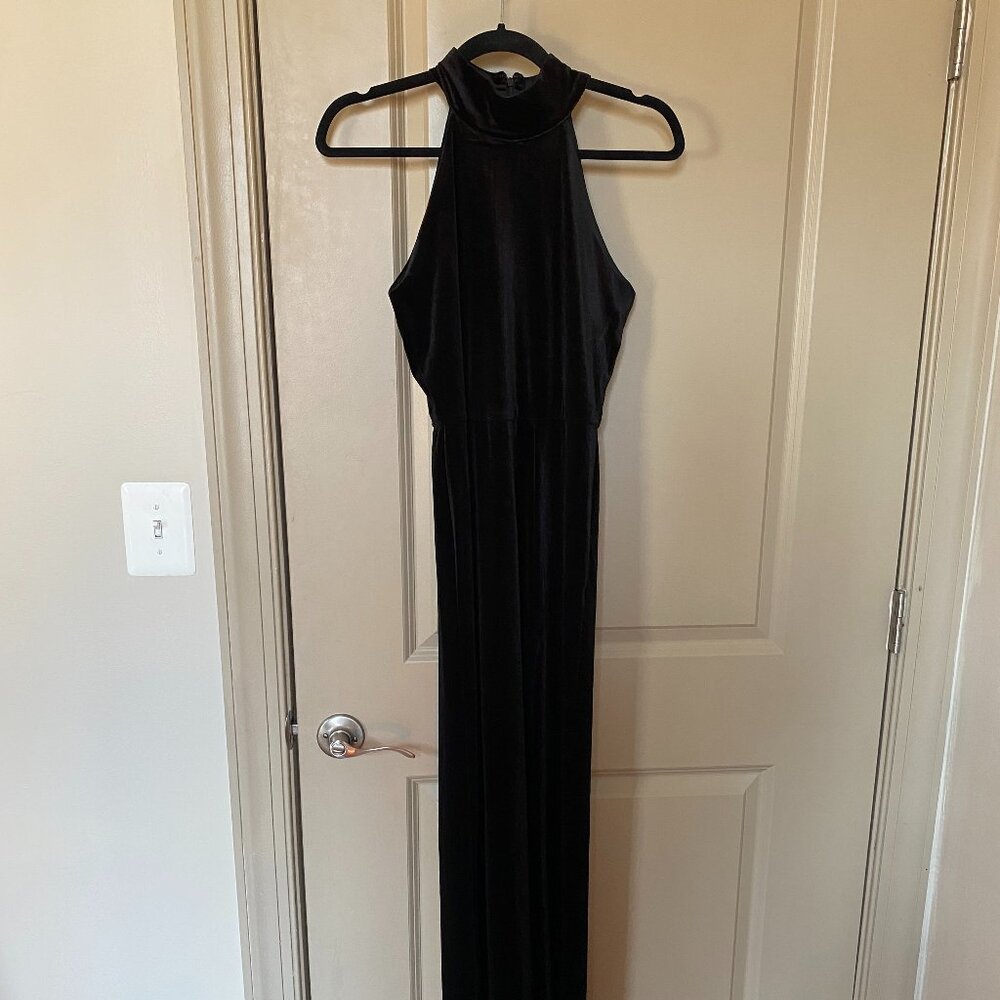 Love by Design Black Velvet Floor Length Dress - Picture 2 of 6